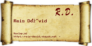 Reis Dávid névjegykártya