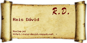 Reis Dávid névjegykártya